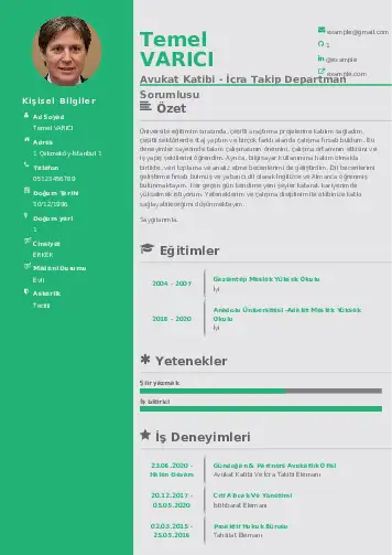 Hukuk Sekreteri Cv Örnekleri cv indir